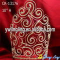 10" Gold plated wire curved pageant crowns wholesale