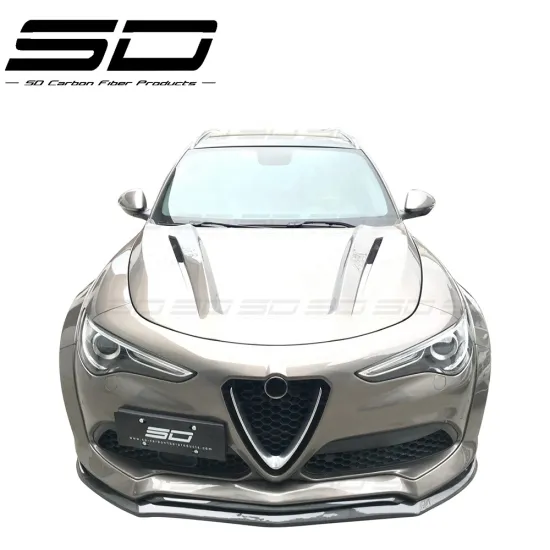 SD Style Carbon Fiber Engine Hood for Alfa Romeo Stelvio Car Accessories