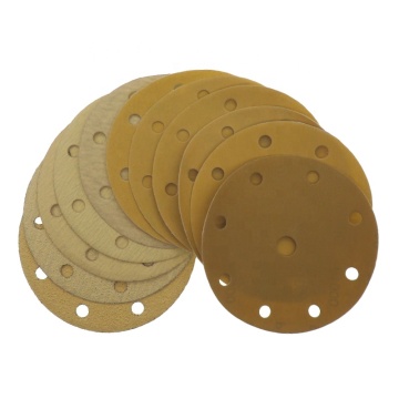 High Quality RMC AP33M 6Inch 9Holes Yellow Sanding Paper 150MM Gold Polishing Sandpaper Discs for Automotive Use