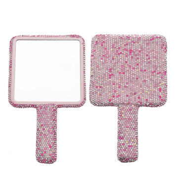 Wholesale Custom Mini Heart-Shaped Lighted Cosmetic Mirror - Diamond-Encrusted Makeup Mirror in Box