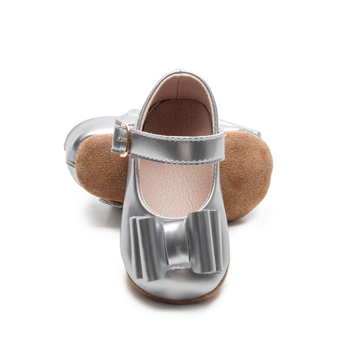Patent Leather Silver Girls Baby Dress Shoes