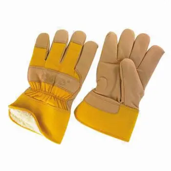Leather Palm Winter Gloves, Various Colors are Available