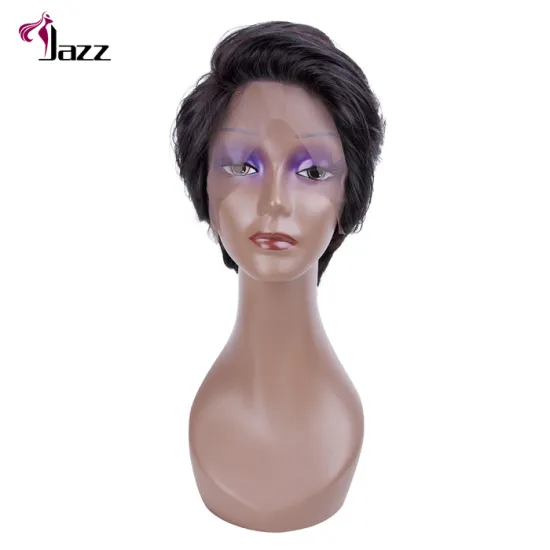 natural short wavy pixie lace human hair wigs vigorous cheap and short black cuticle aligned pixie retail wave wigs for women