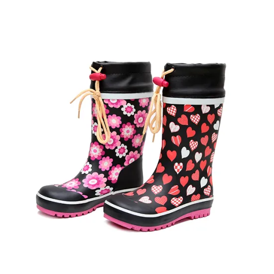 Adjustable Buckle Rubber Boots for Kids - Girls Rain Gumboots