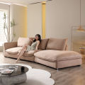 Italian style light luxury white leather sofa