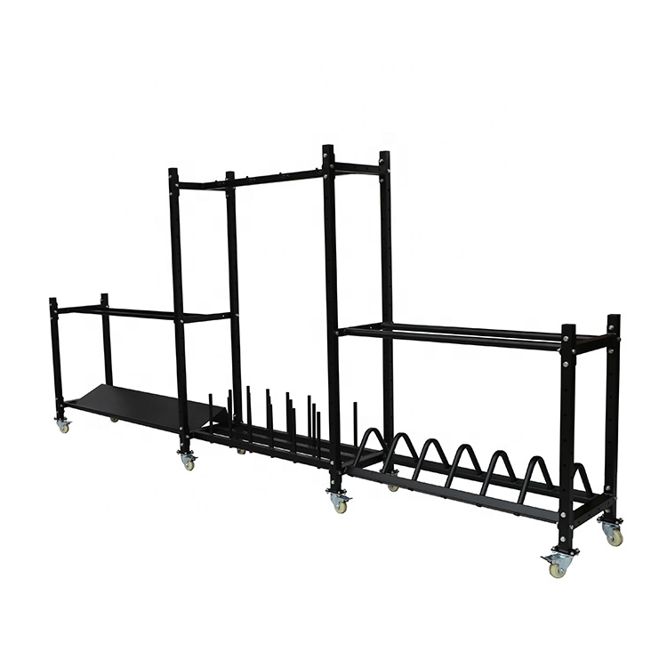 Weight plate bar storage training Gym equipment rack