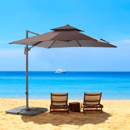 3M Dia 2 Top Manual Aluminum Frame Beach Banana Umbrella with Colored Gel​