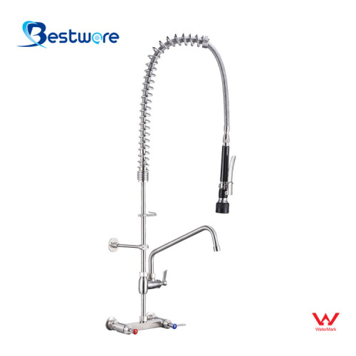 Industrial Faucet Polished Nickel Wall Mount Kitchen Faucet Manufactory