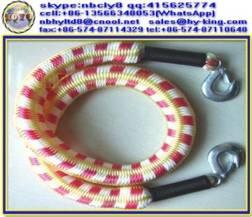 Hollow emergency car tow rope , tow rope with hook , car tow strap