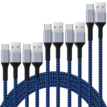 Factory Wholesale Nylon flätad USB C Fast Data and Sync Cable för Samsung
