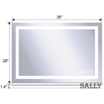 Miroir LED à lumière dimmable avec capteur tactile pour salle de bain SALLY