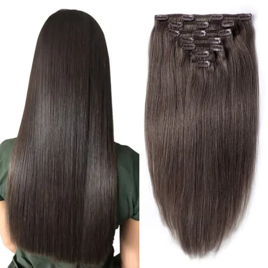 50g-320g Double Drawn 100% Human Hair Virgin Highlight Remy Hair 7-12 Piece Set Clip in Human Hair Extension
