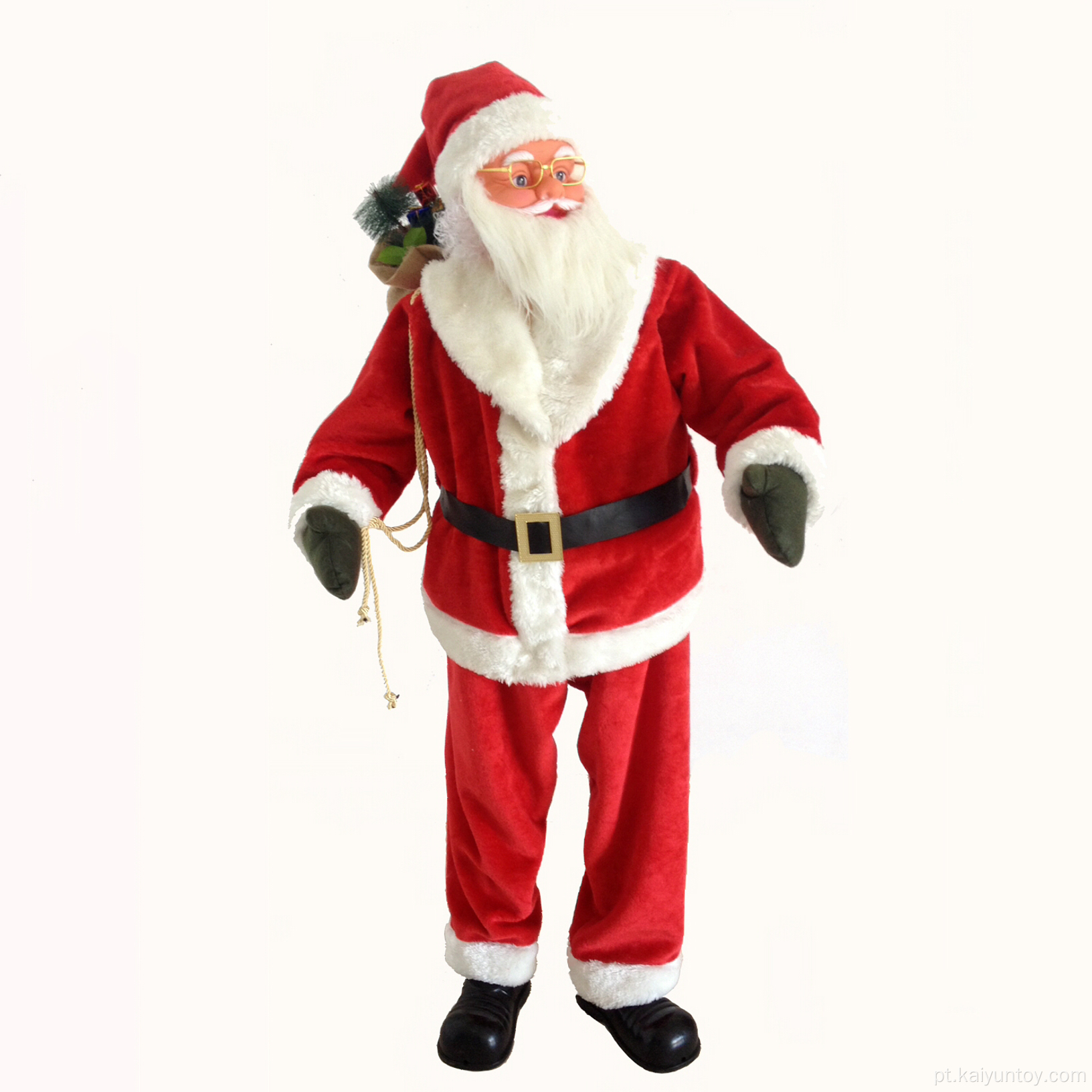 Papai Noel de tamanho real de pátio recheado de pelúcia Big Stand