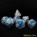 Bescon Snowflake Polyhedral Dice Set, Snowflake Poly RPG Dice set de 7