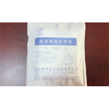 Single use medical degreasing gauze block