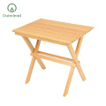 Table en bois pliant en bois de couleur naturelle