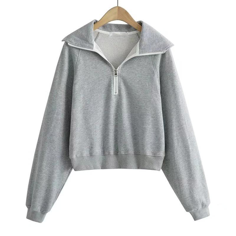 Übergroße halbe Zip -Sweatshirts