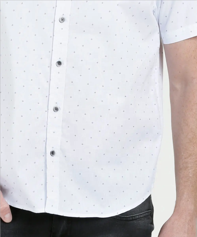 100% coton impression chemise décontractée pour hommes respectueux de l&#39;environnement