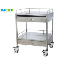 2-tier stainless steel hospital instrument medical trolley