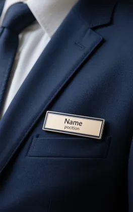 Custom name badge for work