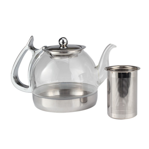 Food Grade Stainless Steel Base-Glass Tea Pot