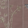 Bright luster warm grey hand-painted wallpaper