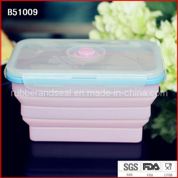 Novel Collapsible LFGB Food Grade Silicone Lunch Box