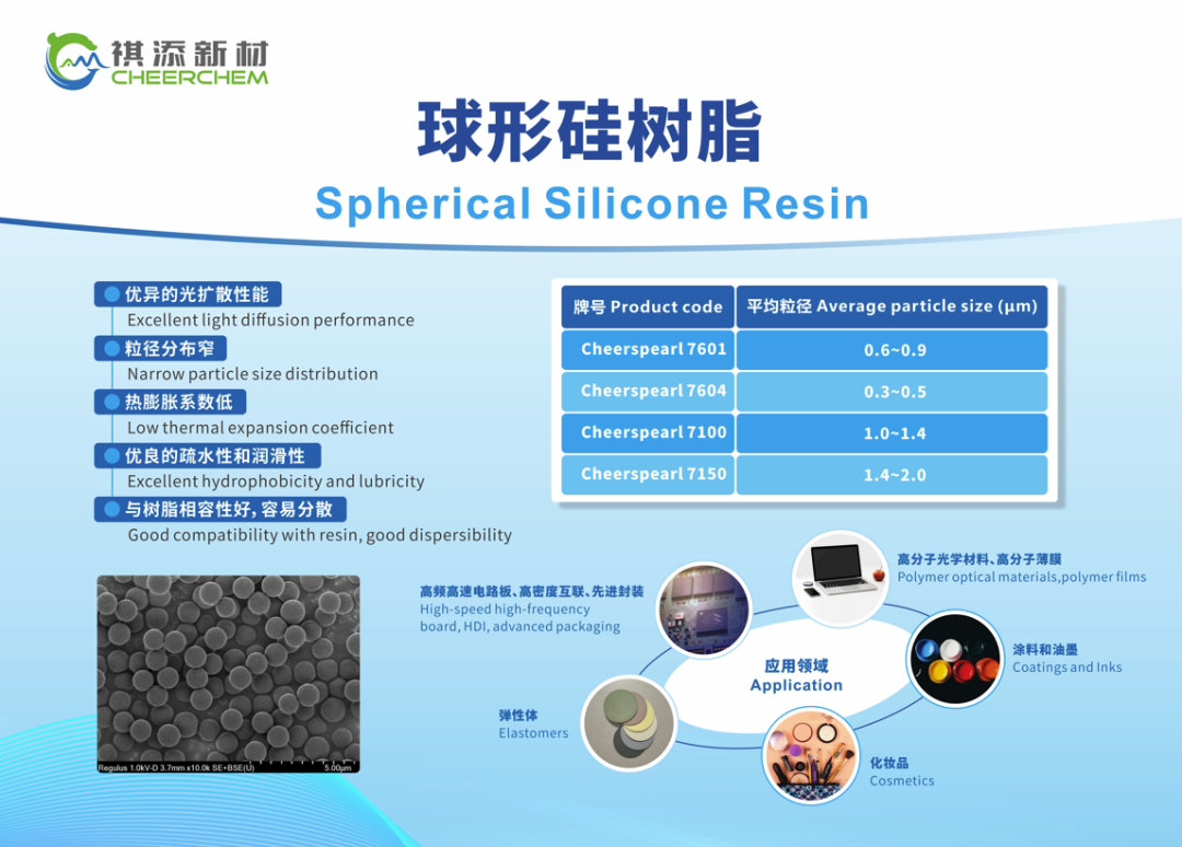 Spherical Silicone Resin, light diffusion effects, smooth touch