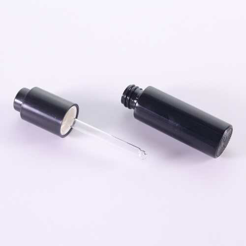 15 ml schwarze Glas -Tropfenflasche mit Pressekappe