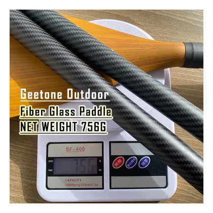 Geetone Fiberglass Paddle for SUP Paddleboard with Carbon Skin and Bamboo Blade