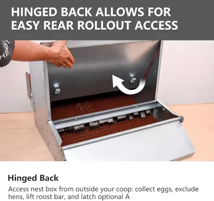 Reversible Egg Mount Roll Away Chicken Nesting Box Roost Bar