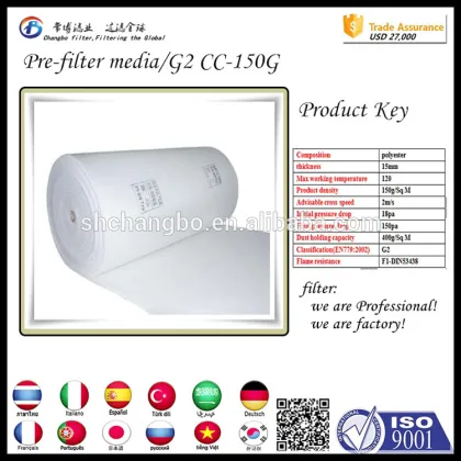 150g industrial air conditioner filter media air conditioning parts