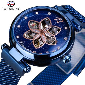 Luxury Diamond Dial Watch with Waterproof and Automatic Mechanical Movement for Ladies