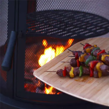 outdoor chimenea black fire pit fire steel