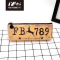 Pencil Bag Case Custom fashion US route66 retro PU pencil case Factory