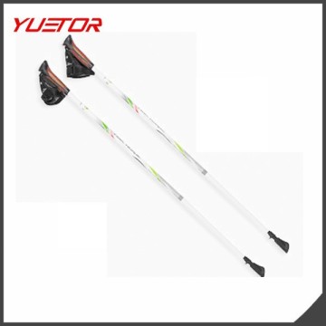 Single section carbon fiber alpenstock walking stick with cork handle