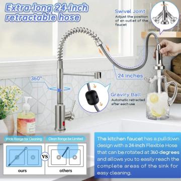 Touchless Modern Single Handle Pull Down Sprayer Spring