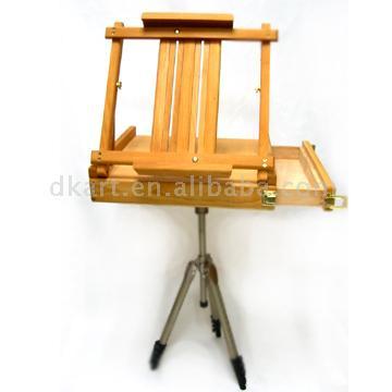 Easel with camera tripod