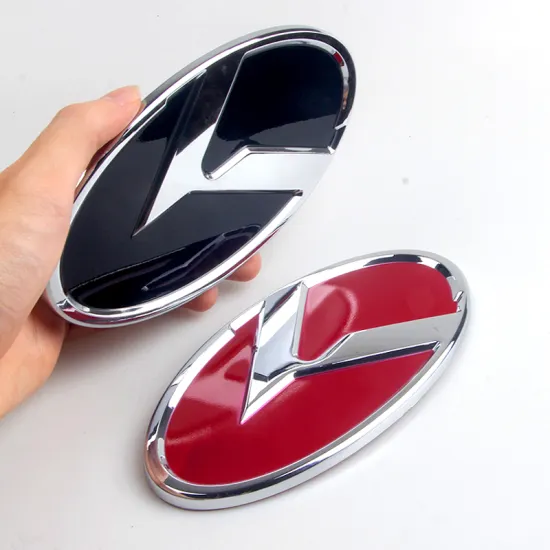 1Pc Car Front/rear 3D Logo Badge Logo Decal Sticker, for Kia Front Grille Black/red 110/130/150/165mm Car Decoration Accessories