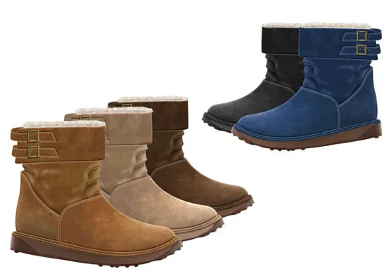 Womens Winter Snow Boots , 36-41 Size Brown Adjustable Buckle