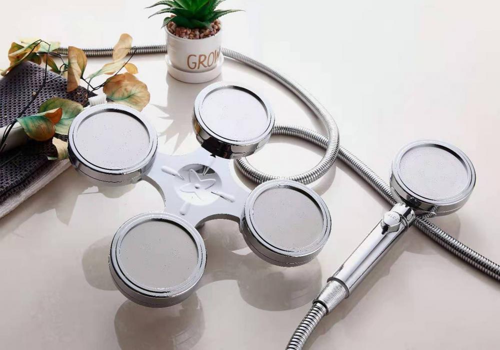 새로운 스타일의 완전한 세트 abs 크롬 마감 천장 및 샤워 헤드 강우 욕실 핸드 헬드 정지 버튼