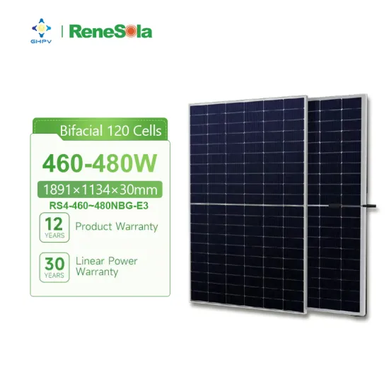 Renesola High-Power Solar Panels: 460W to 480W Modules with 120-Cell MBB Bifacial PERC Half Cell Technology and Double Glass Design