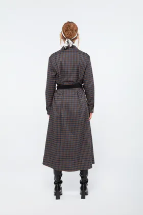 Autumn Women Plaid shirts dress