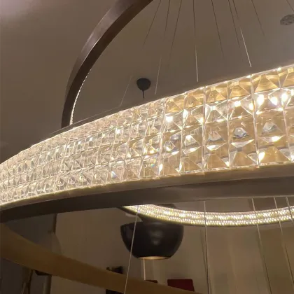 Meredith Acrylic Circle Linea Ceiling Round Ring Pendant Light