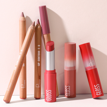 Private Label High Gloss Lipstick Set with Matte Lipliner and Moisturizing Creamy Glossy Lipstick