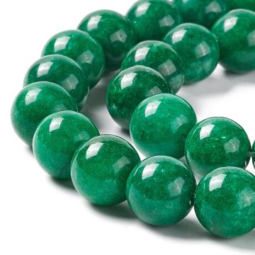 Shop Pandahall's Collection of 5 Strands 12mm Dyed Green Natural Jade Round Gemstone Beads