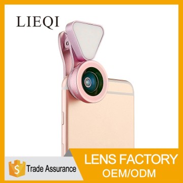 The latest OEM universal 3 in 1 camera lens kit clip-on 180 for smartphones cell phone camera lens