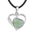 Aventurine verte amour coeur naissance pendentif pendentif Colliers de pierre précieuse pour les femmes