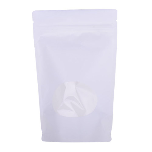 sacos ziplock de papel kraft branco com janela