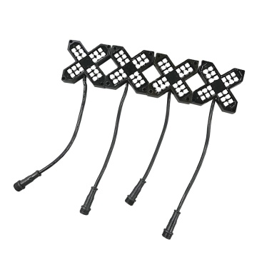 NWH-X8 24pcs 5w LED Dream Colorful X Mega Pod Rock Light for ATV, UTV, RZR - Aluminum Mount
